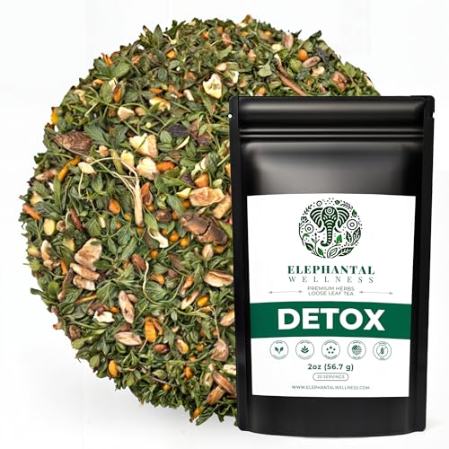 Elephantal Wellness Premium Detox Herbal Tea | Daily Liver, Kidney, Blood & Digestive Support with Turmeric, Nettle Tea, Milk Thistle, Dandelion Tea