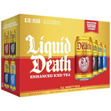 Liquid Death Iced Tea - O.G. Variety, Less Sugar*, Boost of Caffeine, B Vitamins, No Artificial Sweeteners, 4 Flavors: Tea/Lemonade, Rest in Peach