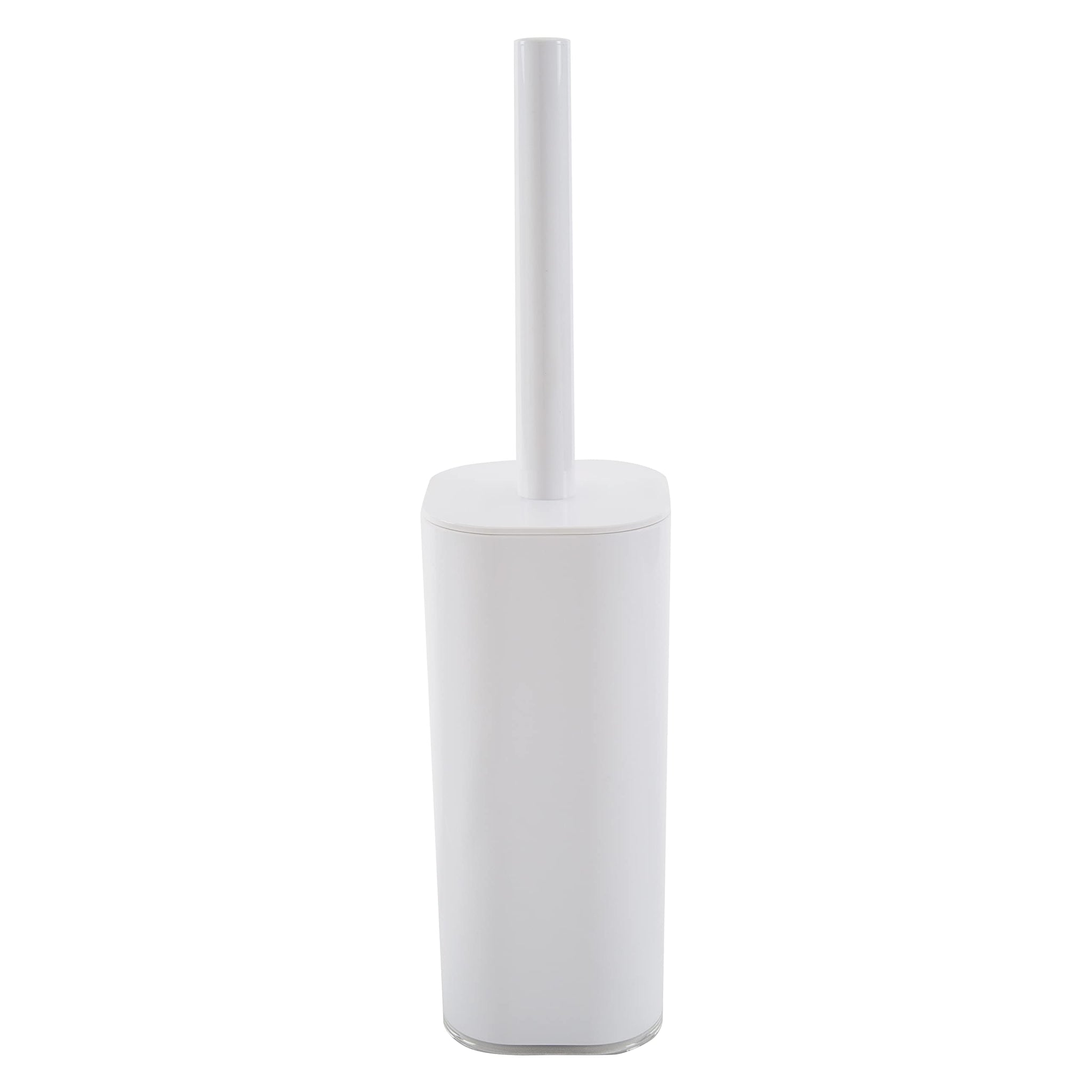 Bath Bliss Acrylic Bathroom Toilet Bowl Brush and Holder in White