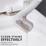 Silicone Toilet Brush,Golf Toilet Bowl Brush and Holder Set Long Handle No Dead Ends Flexible Toilet Cleaner Brush Wall-Mounted Toilet Cleaning Brush