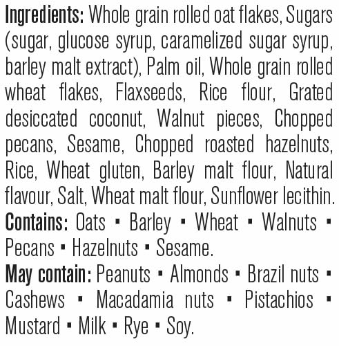 Divina Krunch Flaxseeds, Walnuts, Pecans, Sesame & Hazelnuts Granola - 400g - Pack of 32