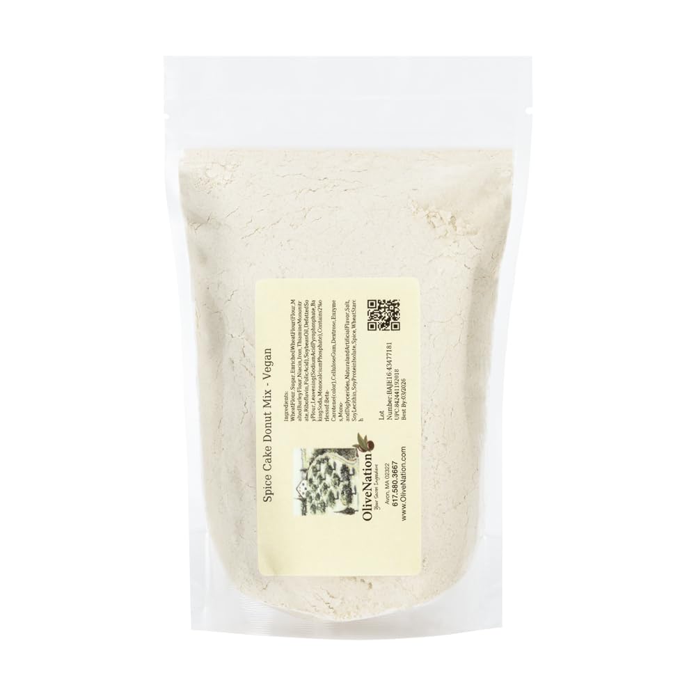 OliveNation Spice Cake Donut Mix - Vegan - Easy Just-Add-Water Powdered Mix for Fried or Baked Plant Based Spiced Doughnuts, Bars & Donut Holes, Great with Mix-Ins, Fillings, Glaze, Icing (16.00oz)