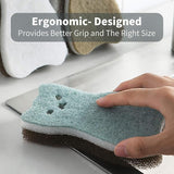 Kitchen Scrub Sponges Non-Scratch Multi-Use Heavy Duty Scrub Sponge for Dishes Pots and Pans Three-Layer Cat Shape Cleaning Sponge?4pack? (cat)