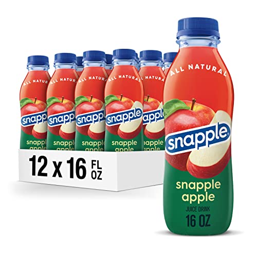 Snapple Apple Juice Drink, 16 Fl Oz Recycled Plastic Bottle, All Natural, No Artificial Flavors Or Sweeteners, Gluten-free, Contains 10% Real Juice 12