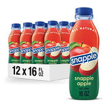 Snapple Apple Juice Drink, 16 Fl Oz Recycled Plastic Bottle, All Natural, No Artificial Flavors Or Sweeteners, Gluten-free, Contains 10% Real Juice 12