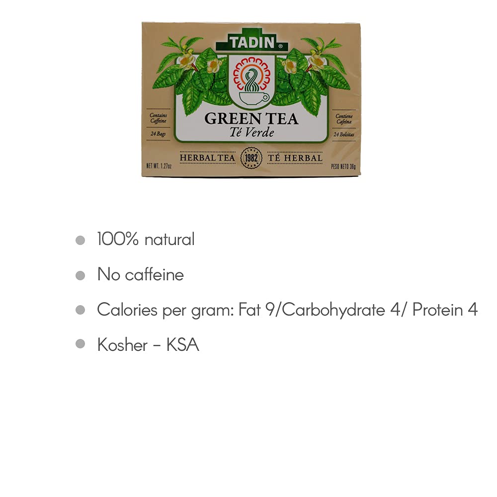 Tadin, Tea Green, 24-Bag (6 Pack)