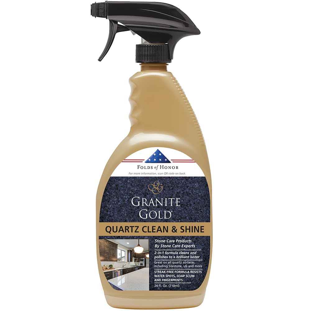 Granite Gold Quartz Clean & Shine Streak-Free Cleaner, Deeps Cleans and Polishes Quartz and Natural Stone Surfaces Including Silestone, LG, and More