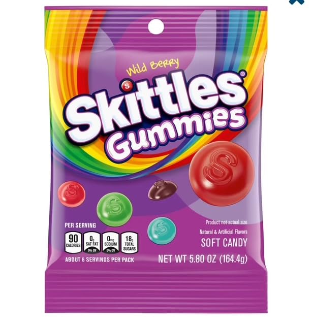 Bundl'd Skittles Gummies Variety Pack - 5 Bag Candy Sampler with Original Gummies, Sour, Wild Berry, Fuego Sweet & Spicy, and Freeze Dried Candy