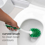 LIBMAN Curved Toilet Brush - 3 Pk Angled Toilet Bowl Brush with Long Handle - Bathroom Bowl Cleaning