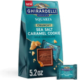 GHIRARDELLI Milk Chocolate Sea Salt Caramel Cookie Squares, 5.2 oz Bag
