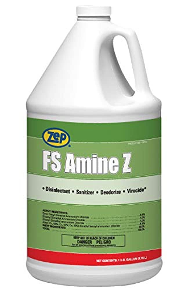 Zep FS Amine Z Quat-based Disinfectant, sanitizer and Virucide 1 Gallon (Case of 4)