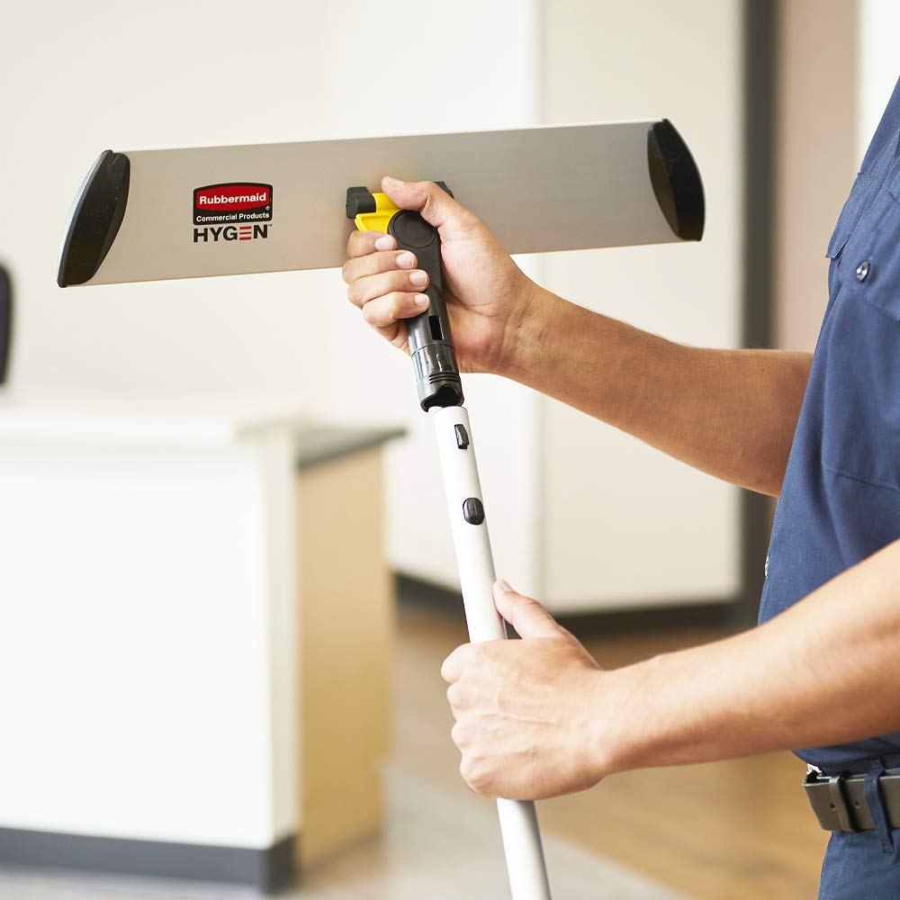 Rubbermaid Commercial Products HYGEN Quick-Connect Adjustable Extension Handle/Pole, Lightweight Cleaning Tool for Floors/Walls/Ceilings/Windows