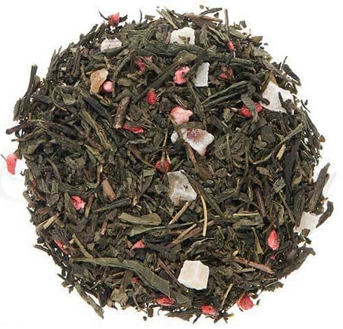 Denise's Fine Tea, USDA Organic, Long Island Strawberry, Flavored Green Tea, High Antioxidant, Loose Leaf (100g), Kosher, Vegan, Ethically Sourced
