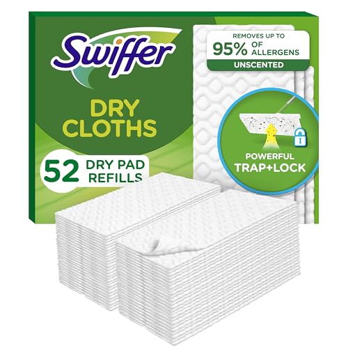 Swiffer Sweep + Mop, Dry Pads Refill, Floor Cleaner for Dirt, Dust, Hair, Cleaning Cloths for Mopping Home, Bathroom, Kitchen, Dust Mop, Floor Duster