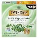 Twinings Pure Peppermint Tea - Naturally Caffeine Free, Refreshing Mint Herbal Tea Bags Individually Wrapped, 50 Count
