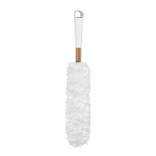 Full Circle Dust Whisperer Microfiber Duster - Machine Washable, For Ceiling Fans, Blinds, Furniture - White
