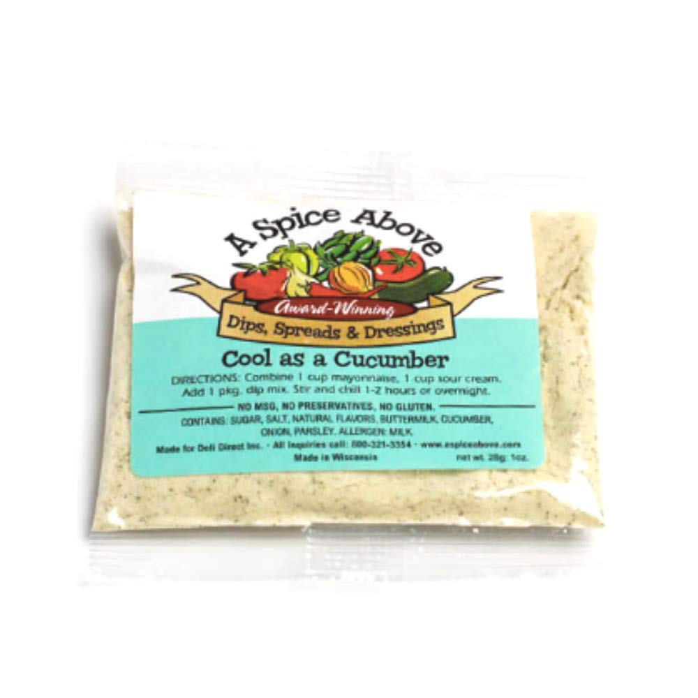 A Spice Above Dips, Spreads, and Dressing Mixed Seasonings Party Packets, 3 Pack (Cool as a Cucumber)