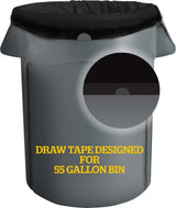 Ultrasac 45-55 Gallon 1.25 MIL Black Garbage Bags With Drawstrings Fits Rubbermaid Brute Trash Cans - 40" x 45" - Pack of 100 - For Commercial