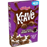 Krave Cold Breakfast Cereal, Chocolate Cereal, Kids Snacks, Double Chocolate Brownie Batter, 10.5oz Box