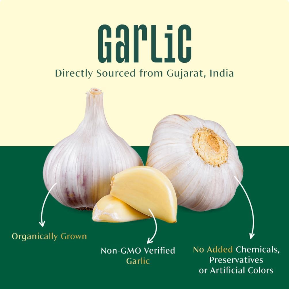 VAHDAM, Garlic Granules (2.47oz) 100% Raw Granulated Garlic (Allium Sativum) from India | Non GMO, Gluten Free, Dried Garlic | Aromatic & Pungent |