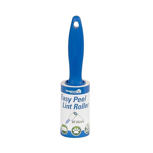 Household Essentials Artisan Paper Lint Roller with White PP Handle, 90 Sheets