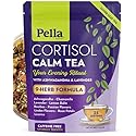 Cortisol Calm Tea - 9-Herb Relaxation Formula - Ashwagandha Chamomile Lavender Lemon Balm Rooibos Passion Flowers Linden Flowers Rose Licorice - Vegan