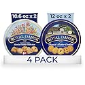 Royal Dansk Garden Cookie Collection & Danish Butter Cookies, 4-Pack, Includes Two 12 oz and Two 10.6 oz Tins