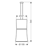 AXOR Toilet Brush with Holder, Freestanding Easy Install 14-inch Modern Accessories in Chrome, 41536000