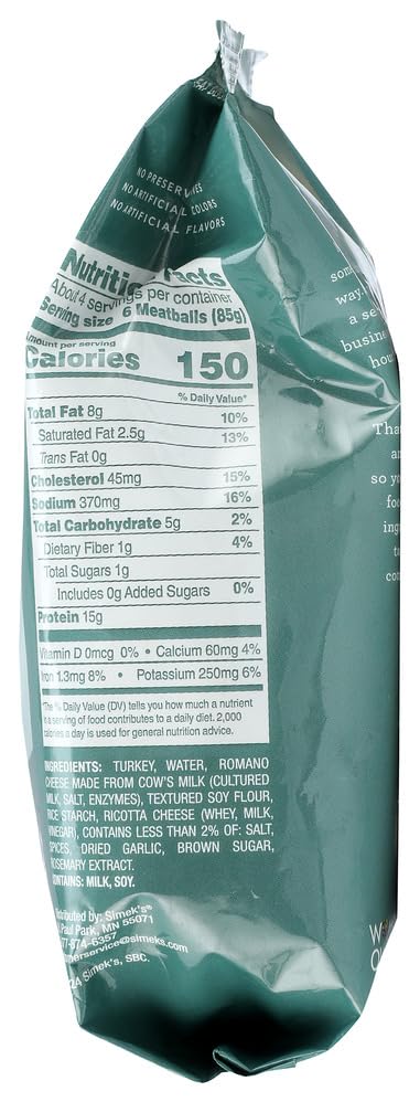 Simek's, Turkey Meatballs, 12 Ounce