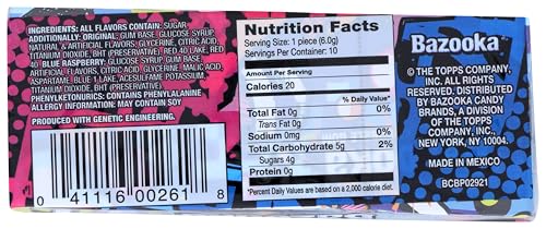 Bazooka, Bubble Gum Holiday Wallet Pack, 2.11 Ounce