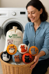Tipitaka Laundry Wool Dryer Balls | Natural Fabric Softener - Reusable, Eco-Friendly, Reduces Drying Time - Wool Balls Replaces Dryer Sheets - 3 XL