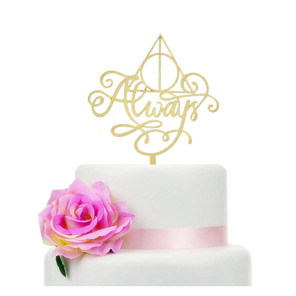 Always Cake Topper Wood, Cake Topper for a Wedding/Engagement/Anniversary/Bridal Shower Party Decorations, Harry Potter Theme Party Decorations