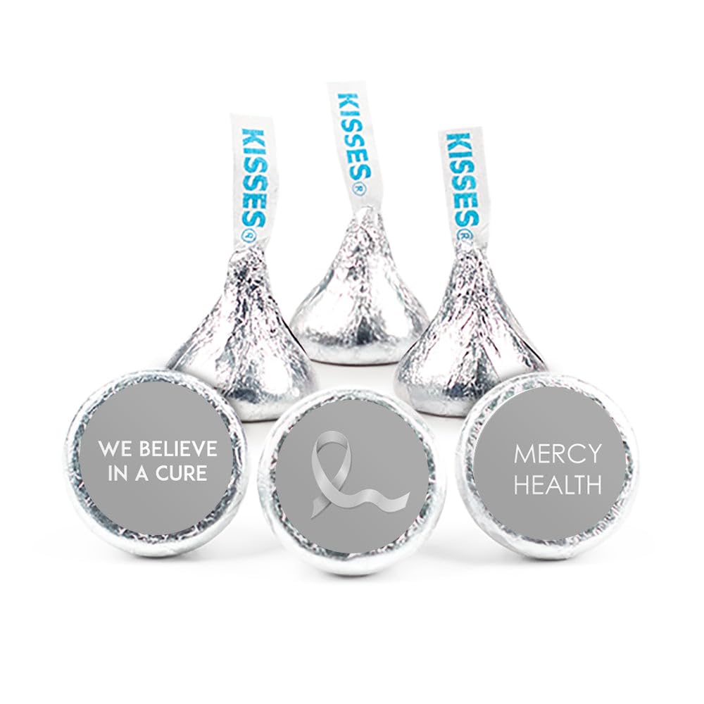 324ct Personalized Grey Ribbon Brain Cancer Awareness Kiss Stickers