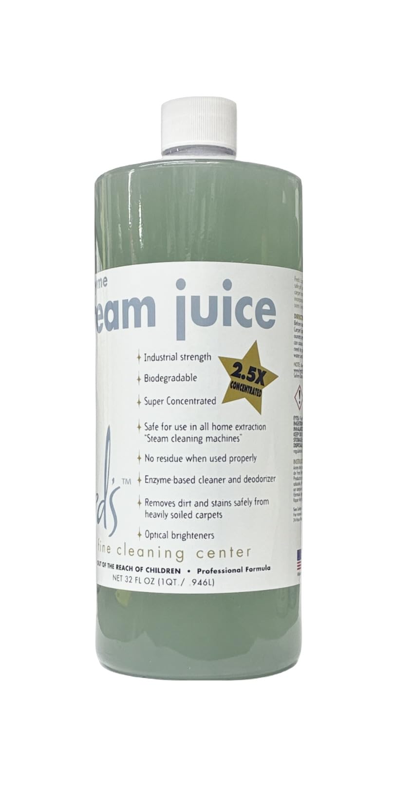 Fred's Enzyme Carpet Steam Juice - for Home Carpet Cleaning Machines, Deep-Cleaning & Pet-Stain Formula