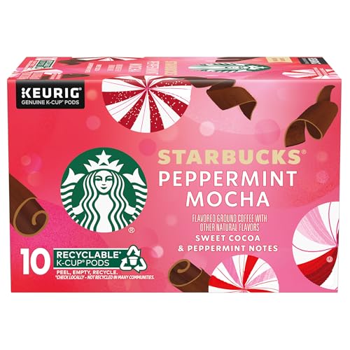 Starbucks Flavored K-Cup Coffee Pods - Peppermint Mocha for Keurig Brewers - 1 box (10 pods)
