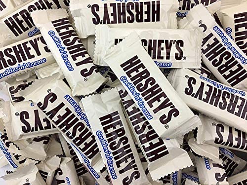 Hershey's Cookies 'n' Creme Snack Size Bars - 2 Pound (32 oz) - Hershey's Bulk Candy - Individually Wrapped Chocolate - By Queen Jax
