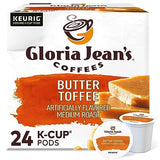 Gloria Jean's Coffees Butter Toffee, Single-Serve Keurig K-Cup Pods, Flavored Medium Roast Coffee, 24 Count (Pack of 1)