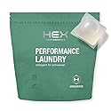 HEX Performance Laundry Detergent Packs, Unscented, 75 Count - Activewear Detergent Pods for Odor & Sweat Removal, Fragrance-Free Sport Wash, HE