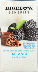 Bigelow Benefits Herbal Tea (Pack of 2) Cinnamon & Blackberry Herbal Tea, 18 Count (Pack of 2)