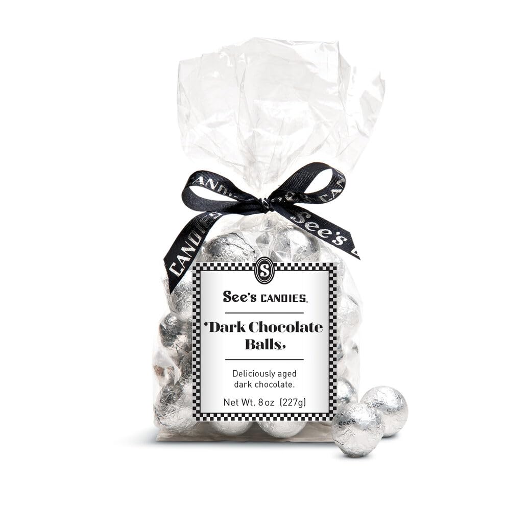 See's Candies 8 oz Dark Chocolate Foil Balls