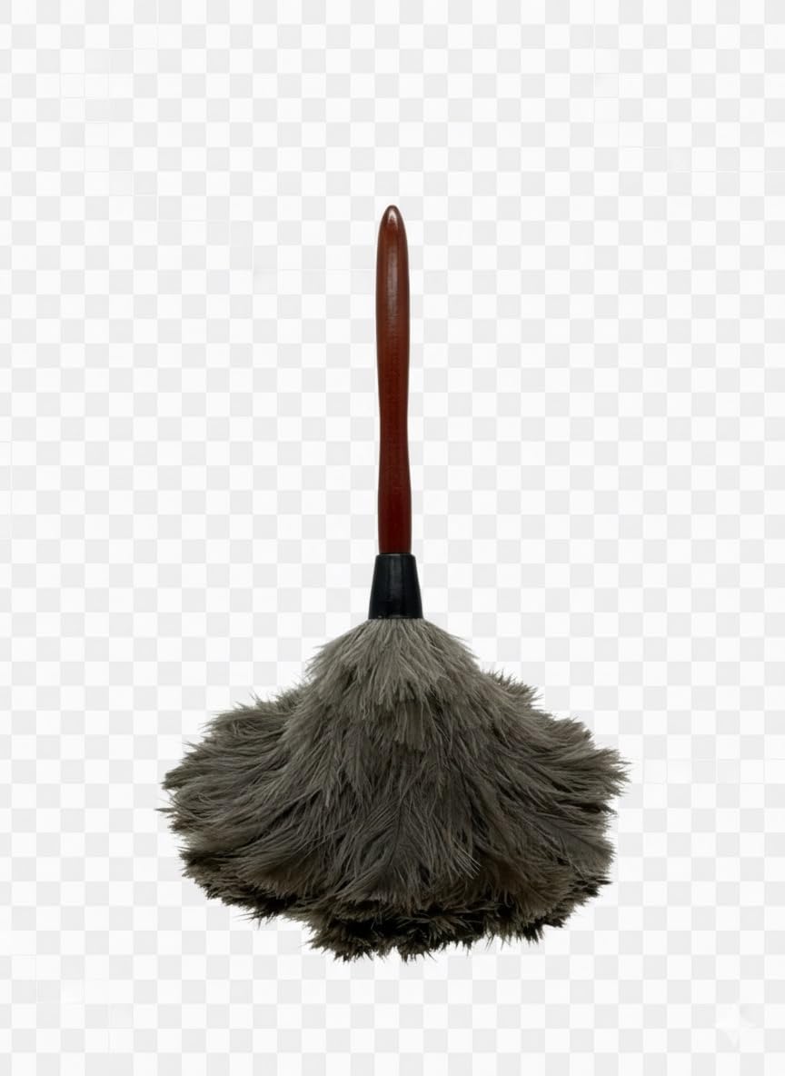 AAYU Feather Duster (36cm) 14.5 inch for Home Cleaning | Soft-Feather Moping and car dusting| Eco-Friendly Genuine Ostrich Dusters with Wooden Handle