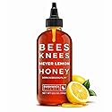 Bees Knees Meyer Lemon Honey - Made in USA Raw Honey Infused with Citrus for Tea, Yogurt & Baking - Bright & Smooth Flavor - 12.5oz