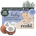 Roobi Baby Laundry Detergent Sheets. Specially Formulated for Sensitive Skin. Newborns, Infants & Toddlers Clothes. Unscented. Up to 128 Loads