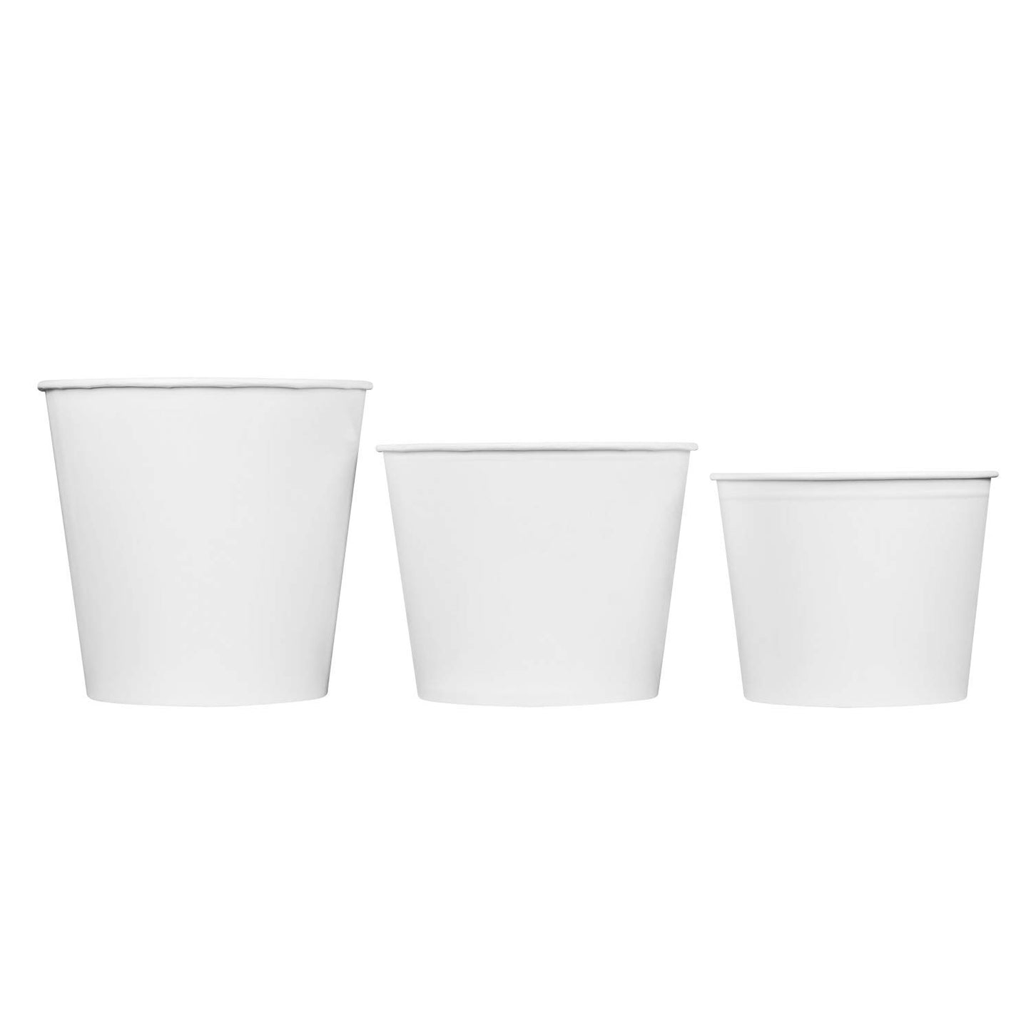Karat C-FB130W_Bundle 130 oz Food Buckets with Paper Lids (215mm) - (Case of 125)