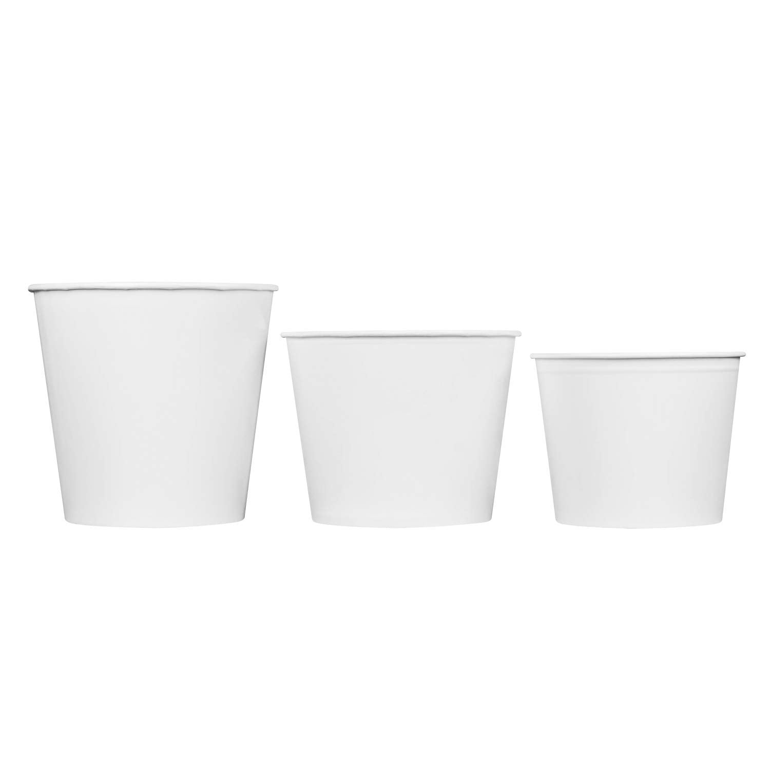 Karat C-FB130W_Bundle 130 oz Food Buckets with Paper Lids (215mm) - (Case of 125)