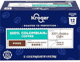 Kroger Medium Dark Roast ‘Rich and Lively’ 100% Colombian Coffee K-Cups 12-Count Recyclable Pods One 4.19 oz (118g) Small Box 1 Pack