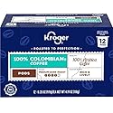 Kroger Medium Dark Roast ‘Rich and Lively’ 100% Colombian Coffee K-Cups 12-Count Recyclable Pods One 4.19 oz (118g) Small Box 1 Pack