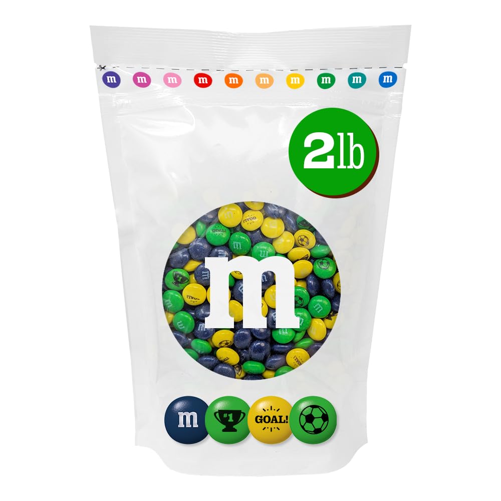 M&M'S Brazil Soccer Milk Chocolate Candy, 2 lb Bulk Resealable Bag