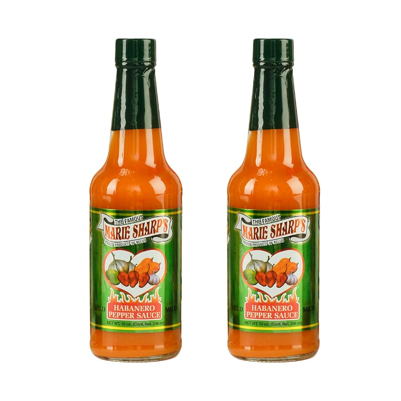 Marie Sharp’s Mild Habanero Pepper Sauce, 10 oz | Belizean Hot Sauce with a Gentle Kick | All-Natural Ingredients [Pack of 2]