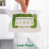 WRAPOK 100% Compostable Snack Bags Small Biodegradable Freezer Sandwich Storage Bag for Cookies Biscuits, 100 Count - 6.3 x 3.9 Inch